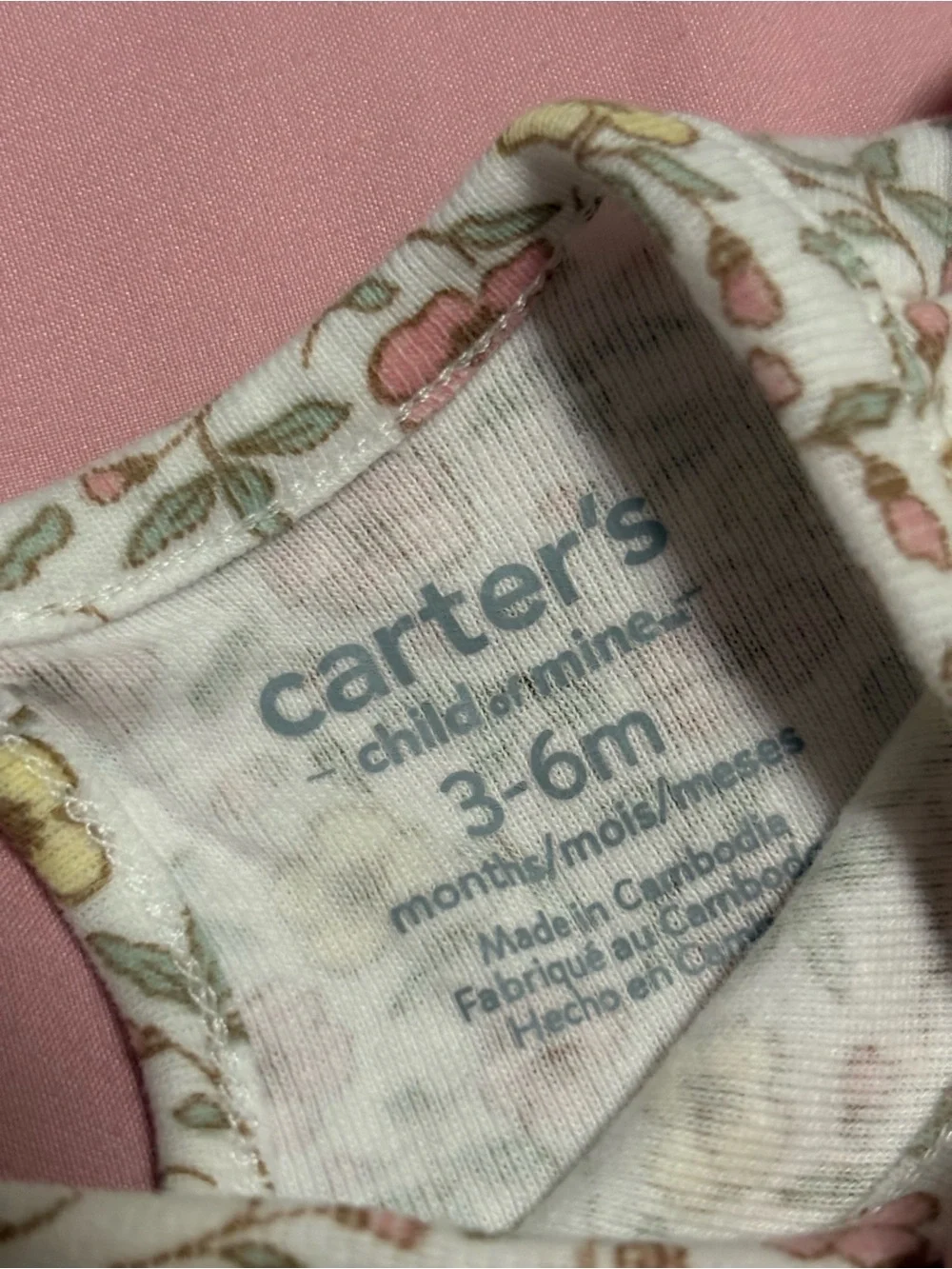 Carter's White Floral Baby Dress - Pink and Yellow Flowers